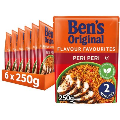 Ben's Original Peri Peri Microwave Rice, Bulk Multipack 6 x 250 g pouches