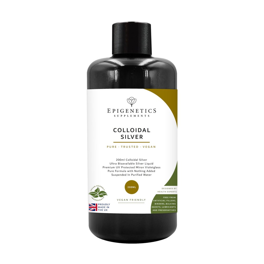 Colloidal Silver 200ml | 12-16ppm in Purified Water | Premium UV Protected Miron Violet Glass | UK Made Vegan Friendly Liquid