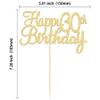 Gyufise 1 Pack Happy 30th Birthday Cake Topper Gold Glitter 30 Cupcake Topper Happy 30 Birthday Cake Decoration for 30th Cheers to 30 Birthday Party Decoration Supplies view 2