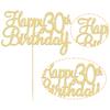 Gyufise 1 Pack Happy 30th Birthday Cake Topper Gold Glitter 30 Cupcake Topper Happy 30 Birthday Cake Decoration for 30th Cheers to 30 Birthday Party Decoration Supplies view 3