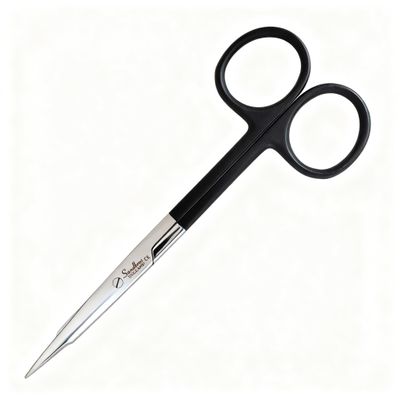 SANDBROS Facial Hair Straight Scissors - Eyebrow Trimmer - Grooming Scissors for Eyebrow Shaping, Ear, Nose, Nostril Hair and Mustache Trimming for Men and Women - Stainless Steel - 4.5 Inch