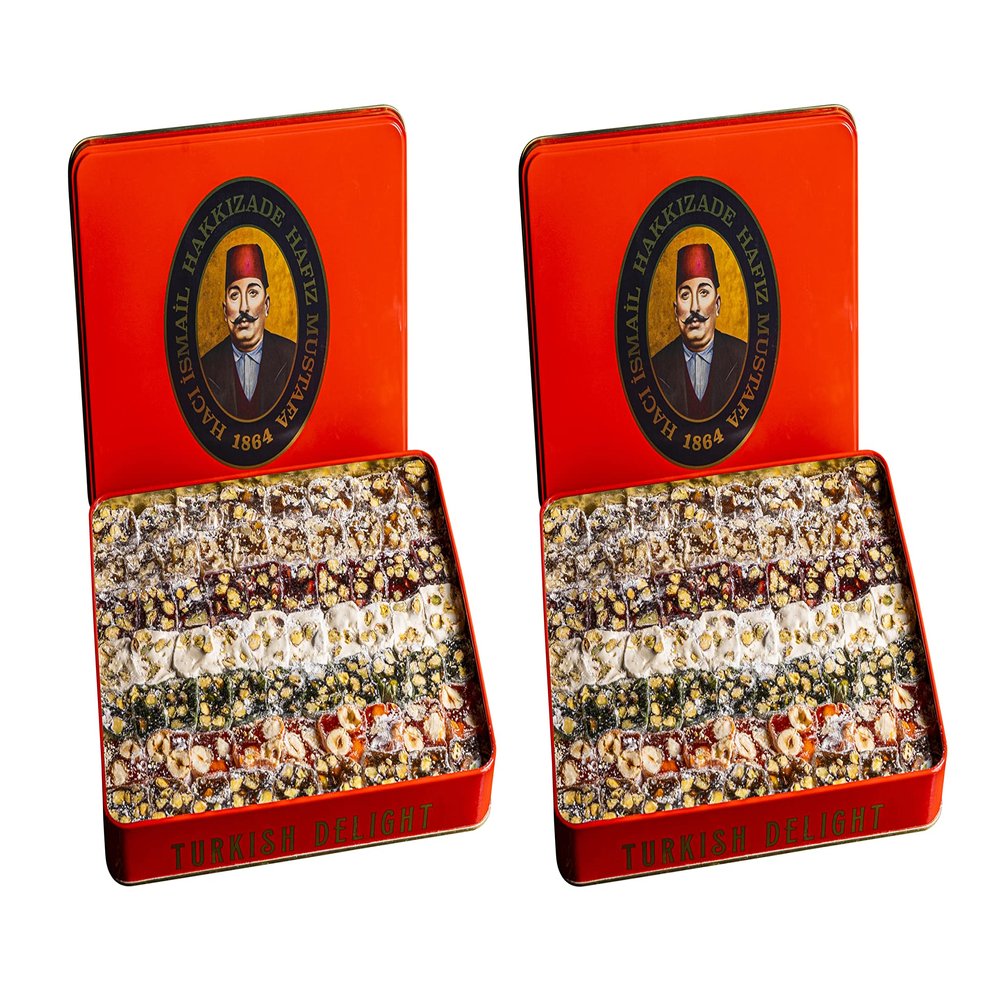 Hafiz Mustafa 1864 Istanbul, Turkish Delight, Dessert Snacks, Pistachio, Hazelnut, Walnut, Fig, Orange, Pomegranate, Kiwi, Honey, Milk - Turkish Sweets Tray Gift Ideas for Birthday, Christmas