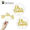 MonMon & Craft Cupcake Toppers for Twins, 24 Pcs Gold Glitter Welcome Baby 6 Months/1st Birthday Party/Gender Reveal Party Decorations view 3