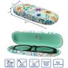 [4 PACK / 3 PACK], JAVOedge Printed Pattern Durable Hard Clamshell Eyeglass Case with Bonus Microfiber Cloth, Florals - Style C, 3 pack view 3