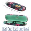 [4 PACK / 3 PACK], JAVOedge Printed Pattern Durable Hard Clamshell Eyeglass Case with Bonus Microfiber Cloth, Florals - Style C, 3 pack view 4