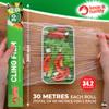 SOL 2pk Cling Film 30cm x 30m Rolls 60m Total Food Wrap Clear Stretch Seal for Fresh Storage Kitchen Use Freezer Fridge Covering Multipurpose Catering Preparation Easy Tear Durable view 2