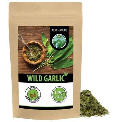 Alpi Nature Wild Garlic 125g 4.4 oz, Dried and Chopped Wild Garlic Seasoning for Cooking