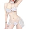 JasmyGirls Sexy Cosplay Lingerie Naughty Costume Anime Devil Bikini Angle Bra Panty Lace Teddy Babydoll Chemises Underwear White view 1