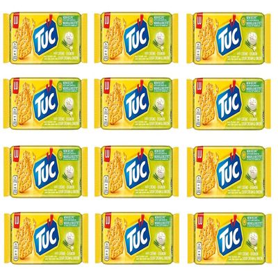 12x Tuc Sour Cream & Onion Salted Snack Cracker 100g Savory Snacks