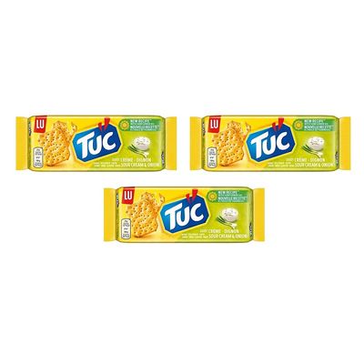 3X Tuc Sour Cream & Onion Salted Snack Cracker 100g Savory Snacks