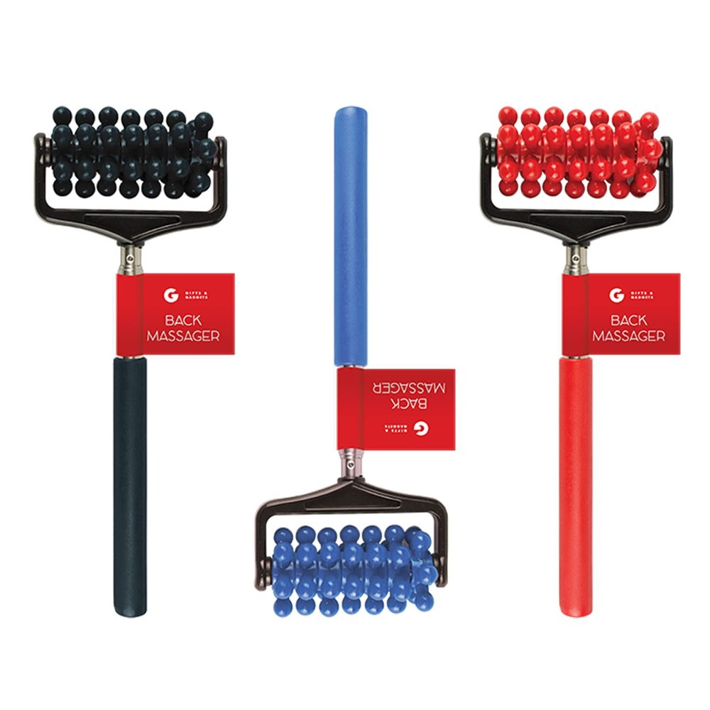 1 x Assorted Colour Handy Extendable Back Massager Scratcher with PDQ Long Reach Seven Rotating Spinners