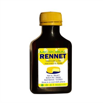 Rennet Ideal Microbial Liquid RENNET | Double Strength, Non-Animal, Non-GMO, Gluten FREE | 30ml, Made in Denmark