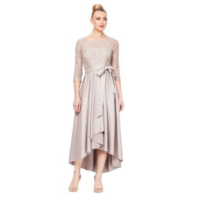Alex Evenings Women's Satin Ballgown Dress with Pockets (Petite and Regular Sizes) Special Occasion, Buff, 18