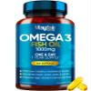 Omega 3 1000mg Capsules - 365 Fish Oil Tablets with EPA & DHA - One a Day - Supports Heart, Vision, & Brain Health - 1 Year Supply - Made in UK view 1