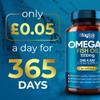 Omega 3 1000mg Capsules - 365 Fish Oil Tablets with EPA & DHA - One a Day - Supports Heart, Vision, & Brain Health - 1 Year Supply - Made in UK view 2