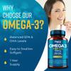 Omega 3 1000mg Capsules - 365 Fish Oil Tablets with EPA & DHA - One a Day - Supports Heart, Vision, & Brain Health - 1 Year Supply - Made in UK view 3