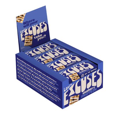 Lexi's Plant-Based Protein Crispy Bar | Vegan & Gluten Free | Low Calorie Healthy Snack | Dairy Free, Nut Free, No Sweeteners | Blueberry (12 x 40g)
