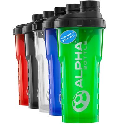 Alpha Designs Protein Shaker Bottle 750ml - 0.75L Gym Bottle for Protein Shakes - Leakproof Screw Cap - Green