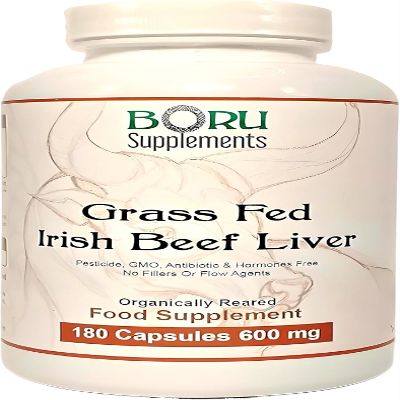 Boru Organic Grass Fed Irish Beef Liver Capsules (180 Capsules) Organically Reared