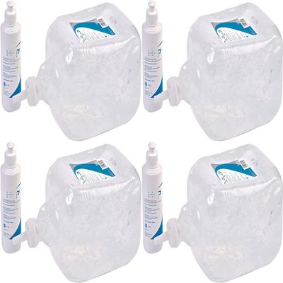 4X Ezy-Aid 5L Ultrasound Gel with 250ml Refill Bottle | 5 Litre Clear Transmission Gel | Non Staining, CE Certified | 4X 5 Litre