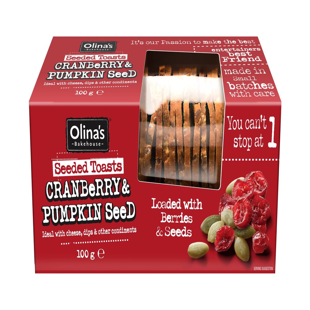 Cranberry & Pumpkin Seeded Toasts