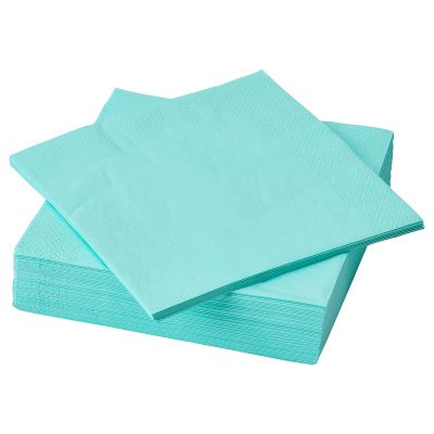 10 X Paper Napkin, Light turquoise40x40 cm+ FINCHLEY Refill Pen Free