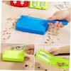 1pc Double Brush Handheld Carpet Table Brush Plastic Sweeper Crumb Dirt Cleaner Roller Tool Home Cleaning Brushes Accessaries Random Color view 2