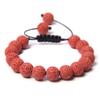 10 mm MatteNatural Gray Strip Agat Stone Bead Bracelets Women Handmade Adjustable Braid Bracelet Woven Men Fashion Bangle-Lava Rock view 1