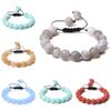 10 mm MatteNatural Gray Strip Agat Stone Bead Bracelets Women Handmade Adjustable Braid Bracelet Woven Men Fashion Bangle-Lava Rock view 2
