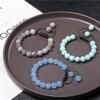 10 mm MatteNatural Gray Strip Agat Stone Bead Bracelets Women Handmade Adjustable Braid Bracelet Woven Men Fashion Bangle-Lava Rock view 4