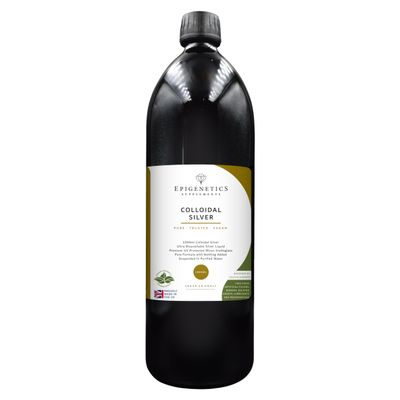 Colloidal Silver 1000ml | 12-16ppm in Purified Water | Premium UV Protected Miron Violet Glass 1 Litre | UK Made Vegan Friendly Liquid