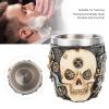 Agatige Skull Shave Bowl, Stainless Steel Unbreakable Handmade Lather Mug Shave Soap Cup Mug for Shave Cream & Soap view 2