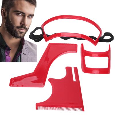 Agatige 4Pcs Beard Shaping Tool Kit for Men, Beard Styling Shaping Stencil Neckline Trimming Guide Hairline Template Outliner for Beard Trimmer or Razor