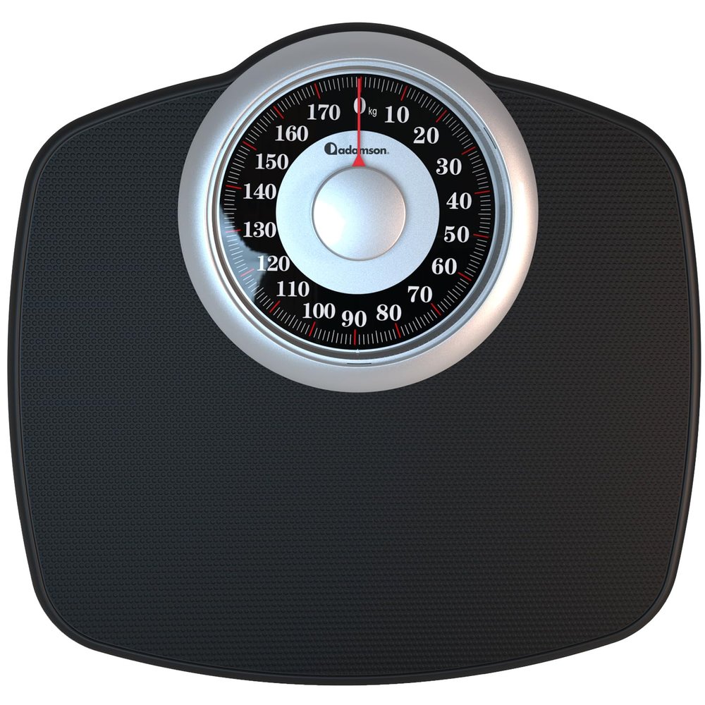 Adamson A25 KG Bathroom Scales - Up to 180kg, Anti-Skid Rubber Surface, Extra Large Numbers - High Precision Weighing Scales for Body Weight - Durable with 20-Year Assurance - New Version