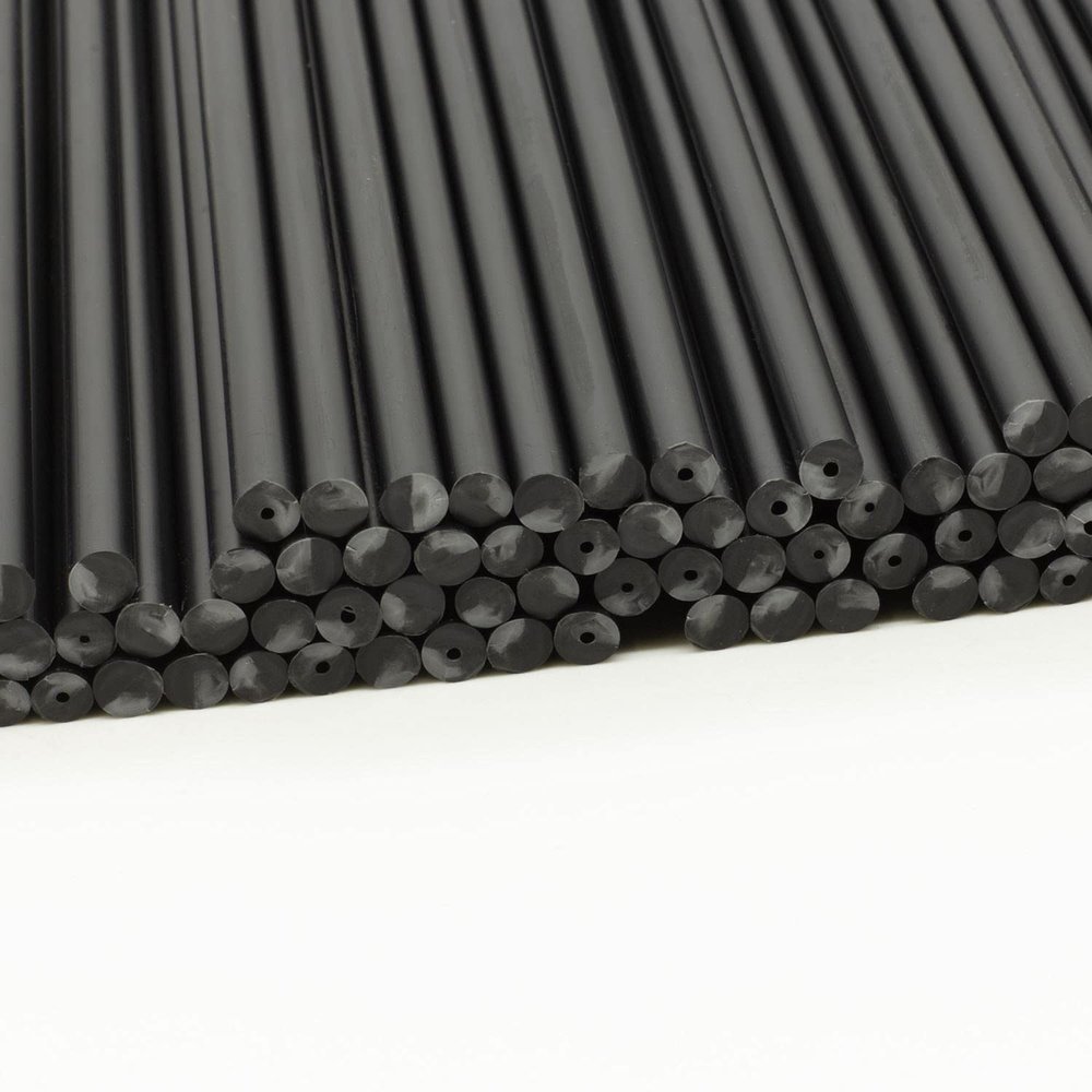 Plastic Lollipop Sticks - 190mm x 4.5mm Pack of 100 (Black)