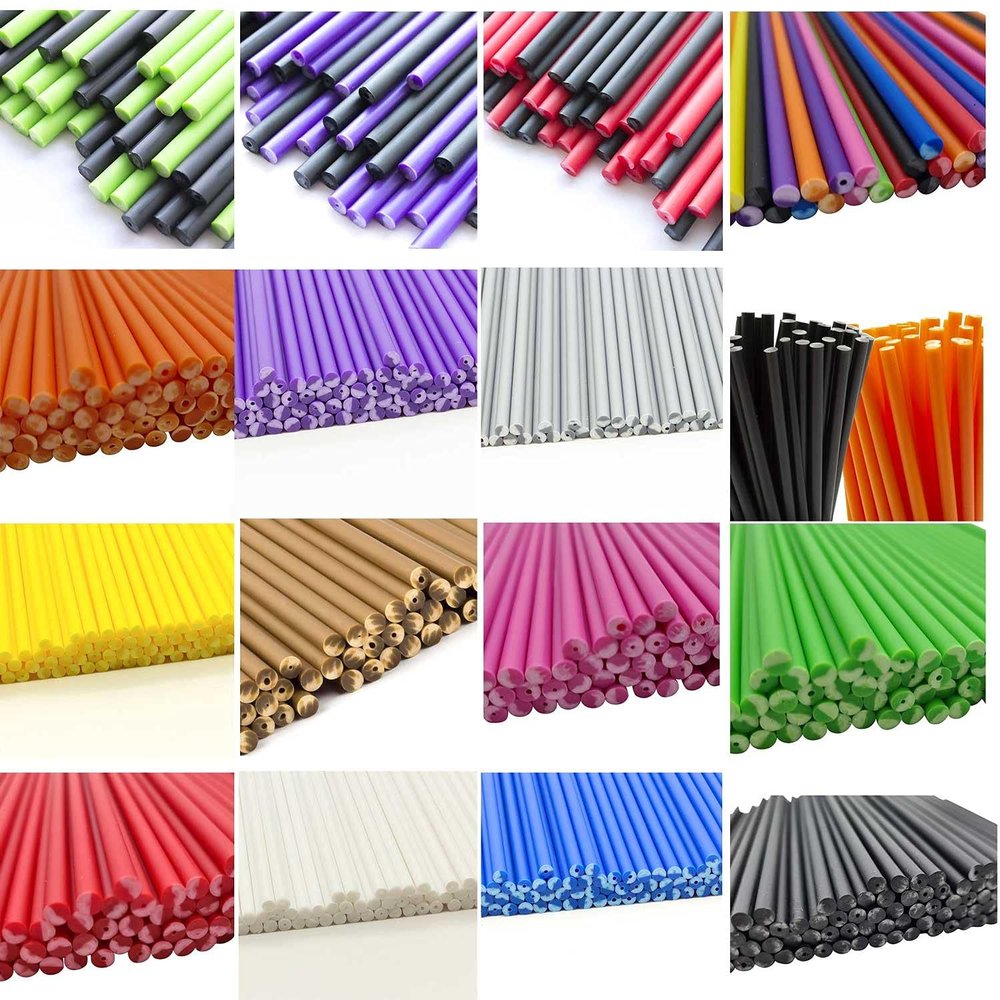 Plastic Lollipop Sticks - 114mm x 4mm Pack of 25 (Red & Black)
