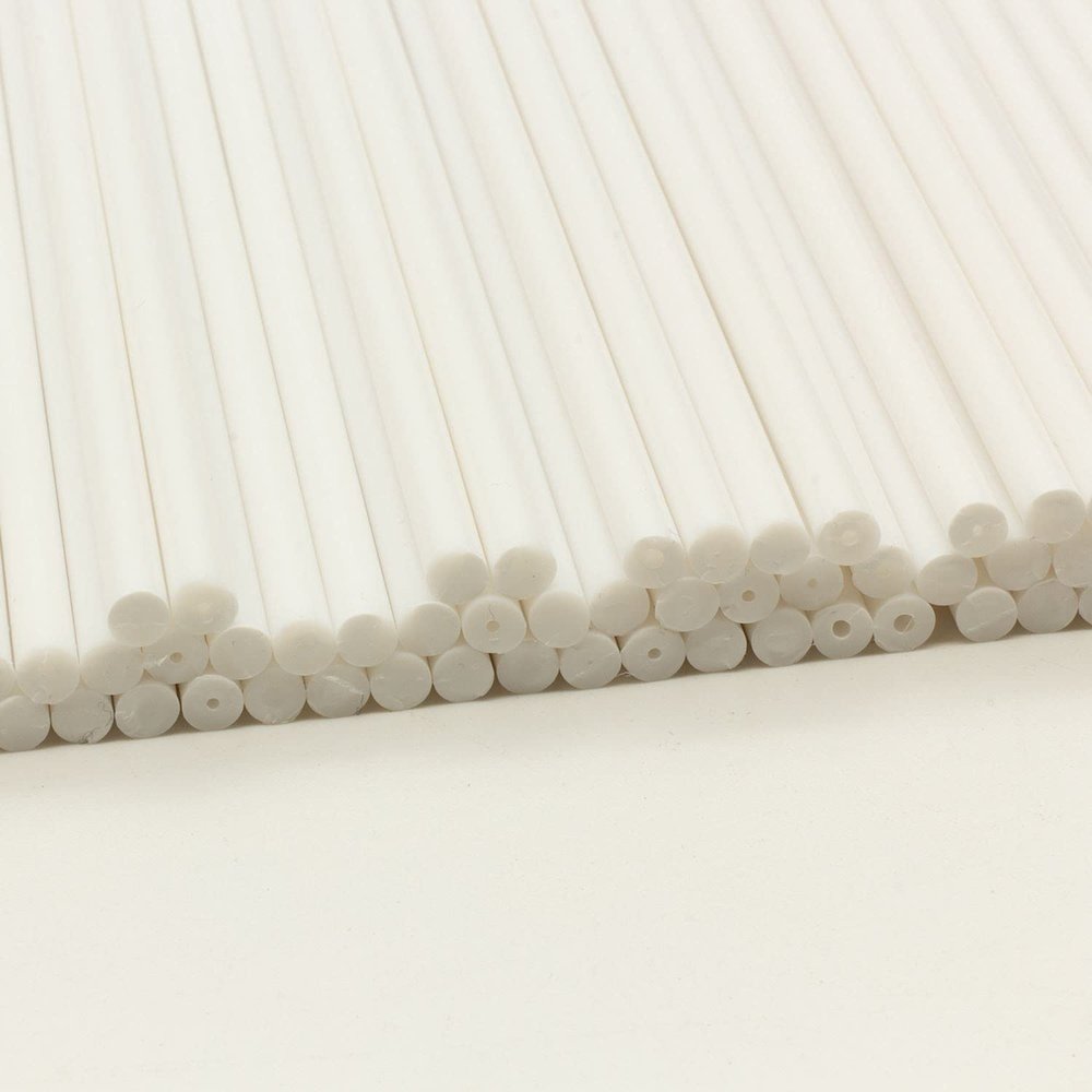 Plastic Lollipop Sticks - 114mm x 4mm Pack of 50 (White)
