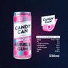 Candy Can Bubblegum Fizzy Drink, (12 x 330ml Cans), Low Calorie Sparkling Soda with Nostalgic American Bubblegum Flavour, No Added Sugar, Vegan, Gluten Free view 3