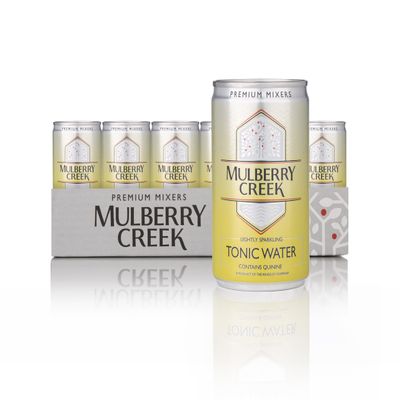 Mulberry Creek Lightly Sparkling Tonic Water, Contains Quinine, Premium Quality, Great for Cocktails & Paired with Gin or Vodka, Low Calories & Sodium 24 x 150ml