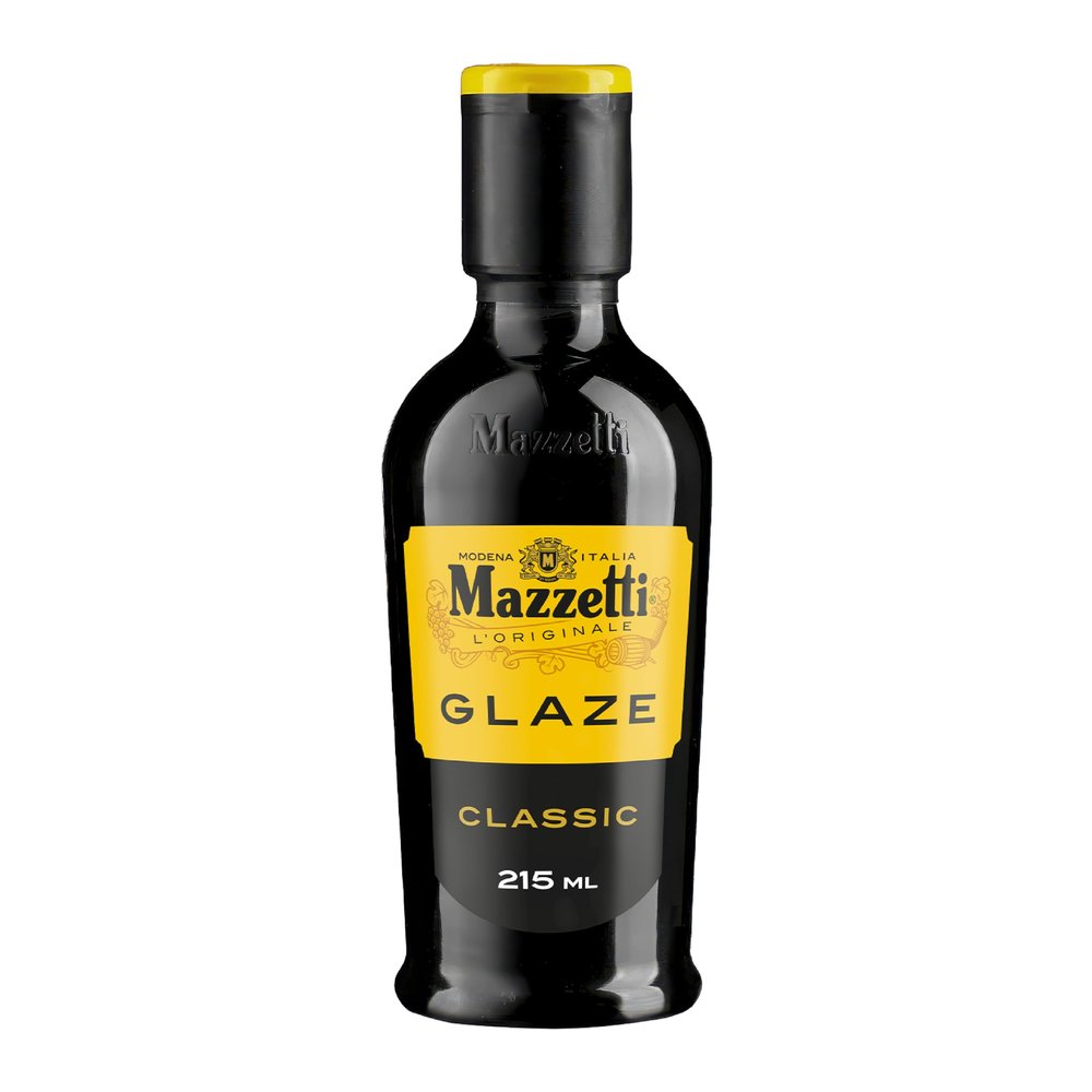 Mazzetti Balsamic Glaze, with Balsamic Vinegar of Modena. The original gourmet glaze, thick and sweet. Perfect for salads, meats and vegetables. Made in Italy, Black, 215 ml (Pack of 1)