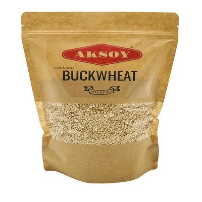 AKSOY Buckwheat 1,25KG Hulled Buckwheat Groats | Raw, Whole, Vegan, Non-GMO, Use for Porridge, Granola Bars, Salads, as a Side Dish, and More (Packaging May Vary)