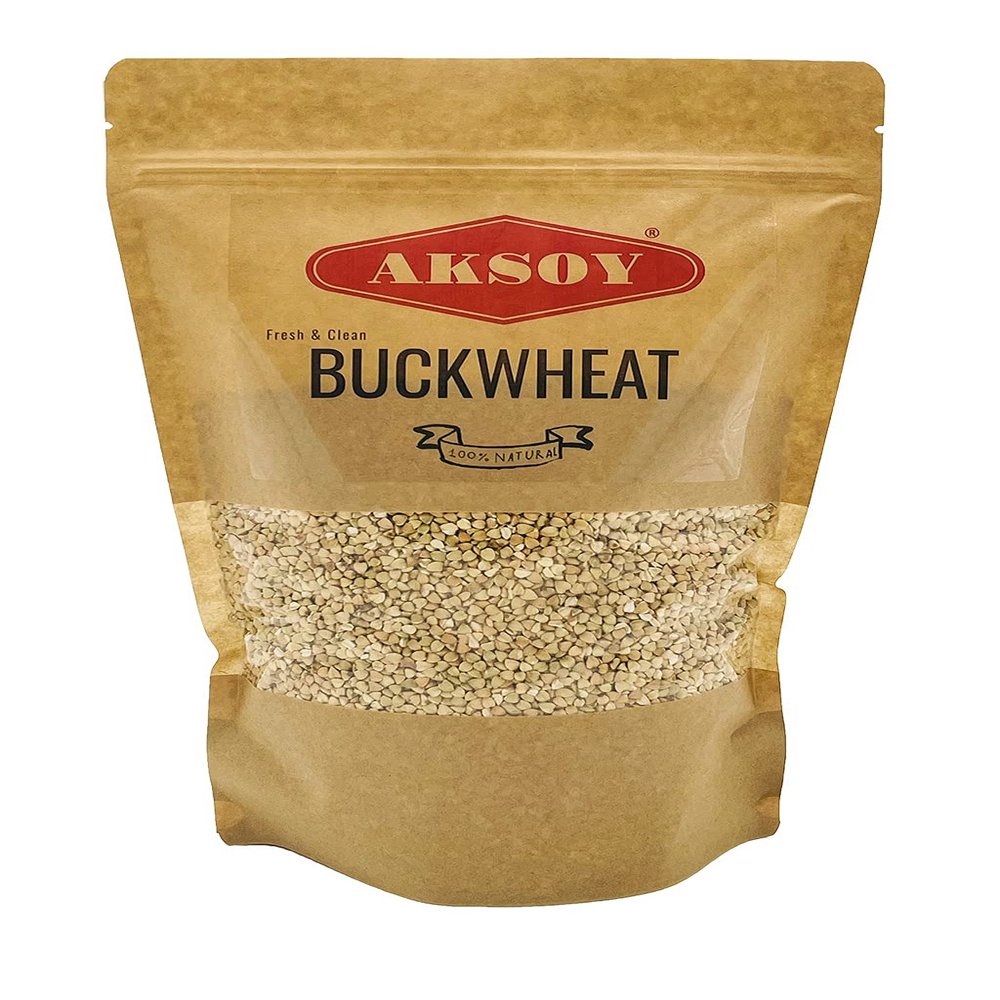AKSOY Buckwheat 1,25KG Hulled Buckwheat Groats | Raw, Whole, Vegan, Non-GMO, Use for Porridge, Granola Bars, Salads, as a Side Dish, and More (Packaging May Vary)