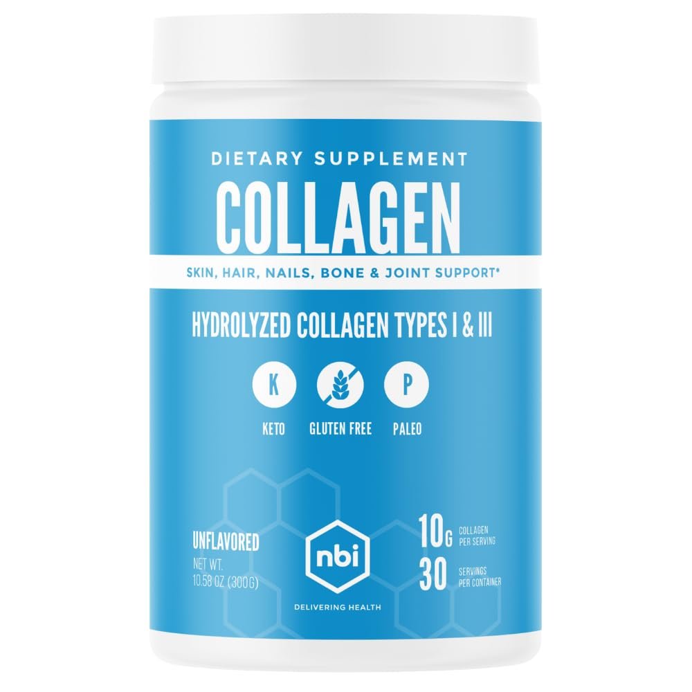 Hydrolyzed Collagen Types I & III, Unflavored, 10.58 oz (300 g), NBI