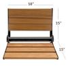 Home Aesthetics 18" ADA Compliant Folding Serena Teak Wood Shower Bench Seat, Matte Black Frame, Clear Coated for Extra Protection, Foldable Aluminum Wall-Mounted Fold Up Bathroom Stool Seating Chair view 3