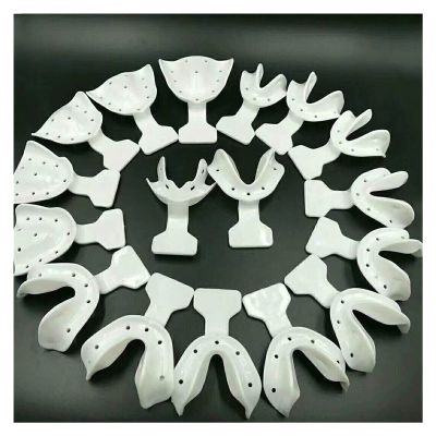 DEYUCHANG 17pcs/set Dental Edentulous Jaw Impression TrayEdentulous Dental Tray denture Repair Kit,Complete Denture Teeth Repair