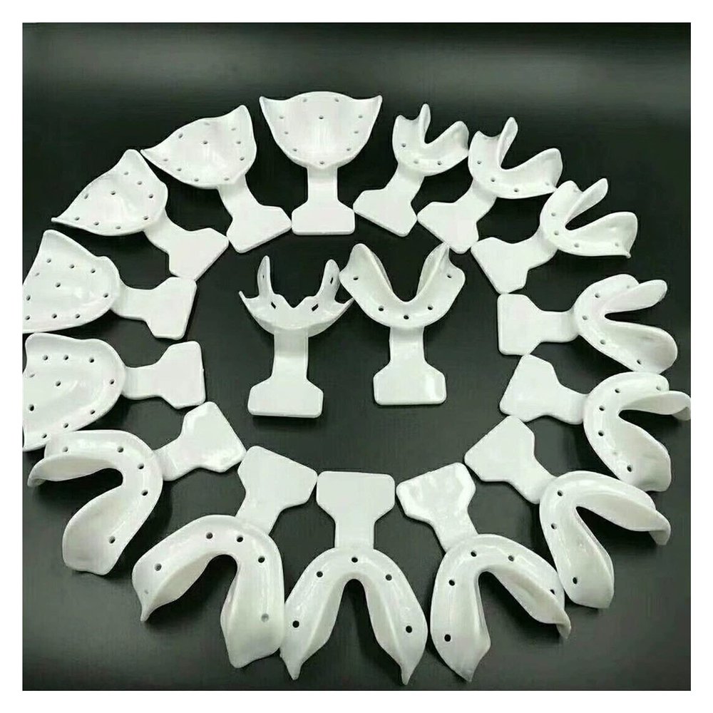 DEYUCHANG 17pcs/set Dental Edentulous Jaw Impression TrayEdentulous Dental Tray denture Repair Kit,Complete Denture Teeth Repair