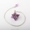 16x16MM Rose Pink Quartz Aventurine Carnelian Goldstone Amethysts Opal Pendulum Pendant with Chain 1PCS-Opal view 2