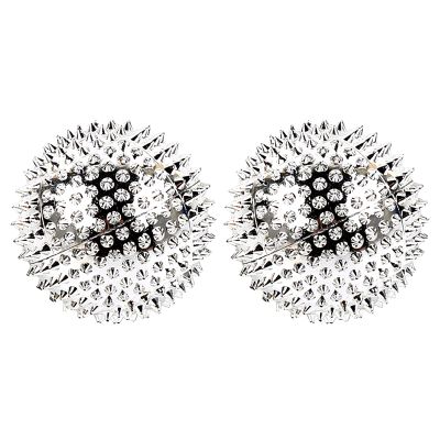 CUSROS 1 Pair Magnetic Hand Fitness Ball Pin Mini Health Physiotherapy Hand Acupuncture Ball Golden 4.7cm