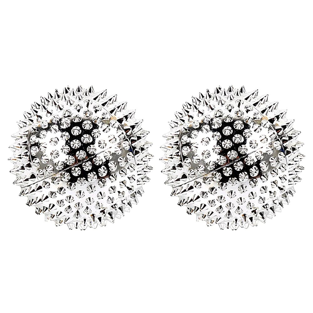 CUSROS 1 Pair Magnetic Hand Fitness Ball Pin Mini Health Physiotherapy Hand Acupuncture Ball Golden 4.7cm