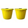 M1SS Set of 2- Yellow Plastic Builders Bucket 3 Gallon 14 Litre Water Mixing Storage Strong with Measuring Guide, Handle And Spout (Made in U.K) view 1